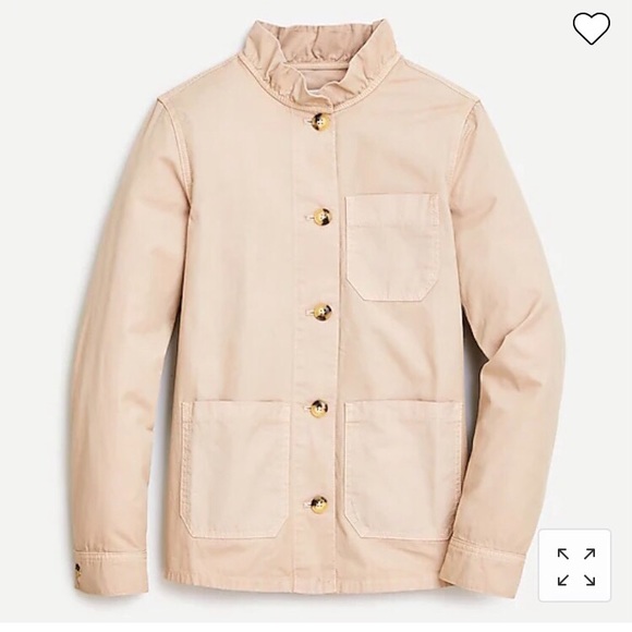 J. Crew Ruffled Collar Chino Chore Jacket 🧥 - Picture 2 of 4